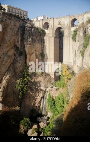 Bau des Interpretationszentrums der Neuen Brücke in Spanien Stockfoto