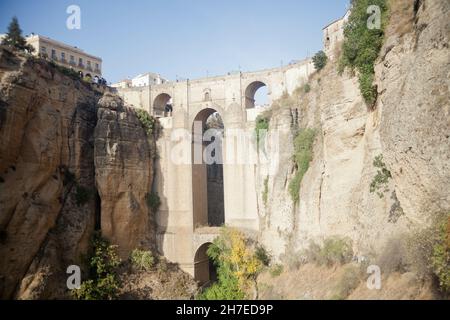 Bau des Interpretationszentrums der Neuen Brücke in Spanien Stockfoto