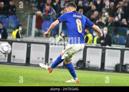 Jorginho von Italien während der FIFA Weltmeisterschaft 2022, Qualifikationsspiel der Gruppe C zwischen Italien und der Schweiz am 12. November 2021 im Stadio Olimpico in Rom, Italien - Foto Laurent Lairys / DPPI Stockfoto