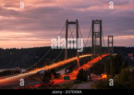 Tacoma Narrows Bridge, Puget Sound, Tacoma, Pierce County, Washington Stockfoto