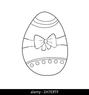 Einfache Malseite. Dekoration osterei. Bild für Kinder. Handgezeichnete Vektorgrafik. Stock Vektor
