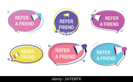 Bunte Symbole mit Lautsprecher isoliert auf weißem Hintergrund Stock Vektor