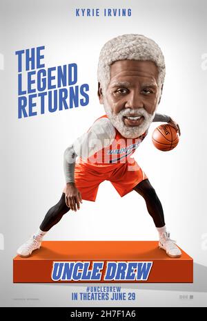 VERÖFFENTLICHUNGSDATUM: 29. Juni 2018 TITEL: Onkel Drew STUDIO: Lionsgate REGIE: Charles Stone III PLOT: Eine Anti-Aging-Komödie über den Traum eines Mannes, das Rucker Classic-Straßenkugelturnier in Harlem zu gewinnen. HAUPTROLLE: Kyrie Irving, Lil Rel Howery, Shaquille O'Neal. (Kreditbild: © Lionsgate/Entertainment Picturs) Stockfoto