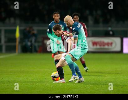 Turin, Italien. 22nd. November 2021. Andrea Belotti (FC Turin) während der italienischen Serie Ein Fußballspiel zwischen dem FC Turin und Udinese Calcio im Stadio Grande Torino, Turin, Italien Kredit: Unabhängige Fotoagentur/Alamy Live News Stockfoto