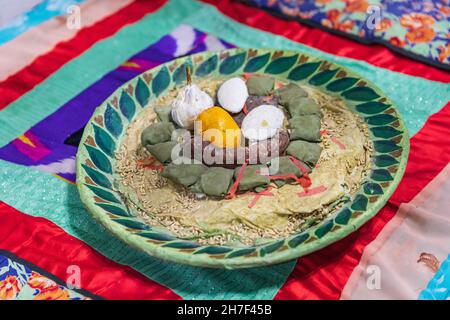 Khujand, Provinz Sughd, Tadschikistan. 20. August 2021. Ausstellung im Arbob Kulturpalast in Khujand. Stockfoto