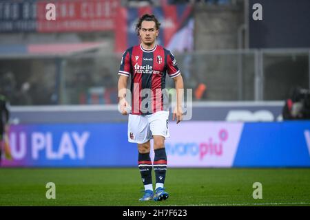 Renato Dall&#39;Ara Stadium, Bologna, Italien, 21. November 2021, Bologna's Arthur Theate Portrait während des FC Bologna gegen den FC Venezia - italienischer Fußball SE Stockfoto