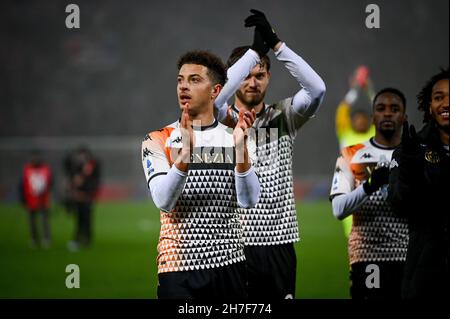 Renato Dall&#39;Ara Stadium, Bologna, Italien, 21. November 2021, Venews Ethan Ampadu-Porträt während des FC Bologna gegen den FC Venezia - italienische Fußballmannschaft Ser Stockfoto