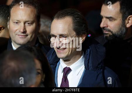 Paris, Frankreich. 21st. November 2021. Nicolas Neykov nimmt an der Lancierung der Weihnachtsbeleuchtung mit dem Thema „La Flamboyance“ in Paris, Frankreich, Teil. Stockfoto