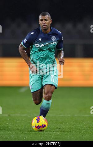 Turin, Italien, 22nd. November 2021. Walace von Udinese Calcio während der Serie A Spiel im Stadio Grande Torino, Turin. Bildnachweis sollte lauten: Jonathan Moscrop / Sportimage Kredit: Sportimage/Alamy Live News Stockfoto