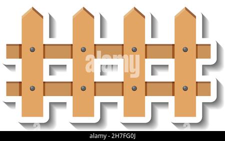 Holzzaun Cartoon Aufkleber Illustration Stock Vektor