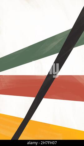 Ästhetische Form und Linie diagonal platziert 50s Vintage bauhaus, Bauhaus und Kandinsky Einfluss. Störung Hintergrund mit unverwechselbarer Farbe. Poste Stockfoto