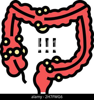 crohns-Krankheit Farbe Symbol Vektor-Illustration Stock Vektor