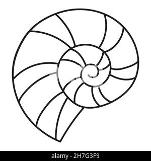 Eine einzige Linie Zeichnung der Schönheit Jakobsmuschel für chinesische Restaurant Logo Identität. vektor-Illustration. Muschel Maskottchen Konzept für frische Meeresfrüchte-Ikone. Stock Vektor