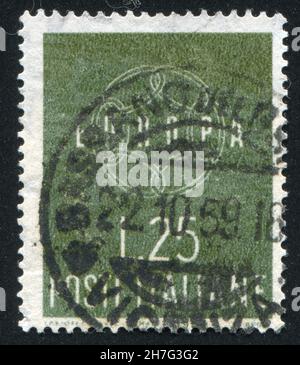 ITALIEN - UM 1959: Briefmarke gedruckt von Italien, zeigt Kette, um 1959 Stockfoto