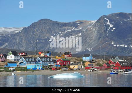 DÄNEMARK. GRÖNLAND. WESTKÜSTE. HALBINSEL NUGSSUAQ. DAS DORF SAQQAQ. Stockfoto