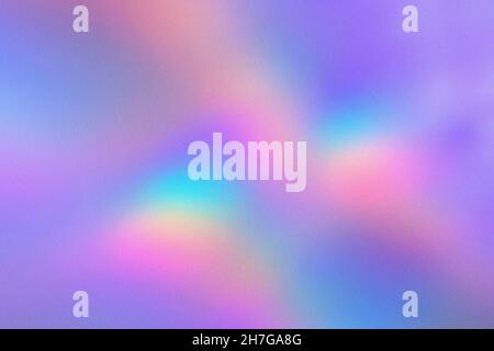 Abstrakter, holographischer Hintergrund mit unscharfem körnigem Verlauf in Pastelltönen Stockfoto
