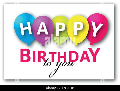 Happy Birthday Grußkarte, Geburtstag, happy, Stock Vektor