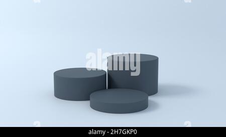 Schwarze Zylinderpodeste Stockfoto