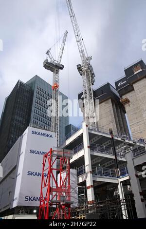 20 Ropemaker-Gebäude Skanska-Baustelle in der Ropemaker-Straße im Stadtteil Finsbury Moorgate der City of London EC2y9aAN England UK KATHY DEWITT Stockfoto