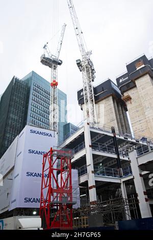 20 Ropemaker-Gebäude Skanska-Baustelle in der Ropemaker-Straße im Stadtteil Finsbury Moorgate der City of London EC2y9aAN England UK KATHY DEWITT Stockfoto