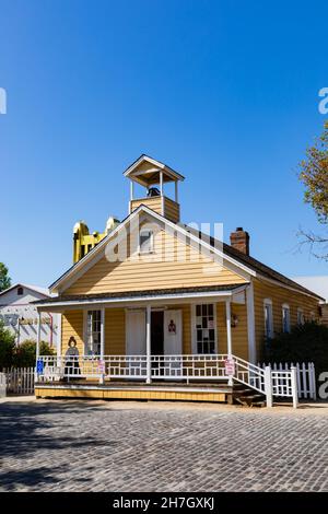 Das alte Schulhaus Museum, Altstadt, Sacramento, die Hauptstadt des Staates Kalifornien, Vereinigte Staaten von Amerika. Stockfoto