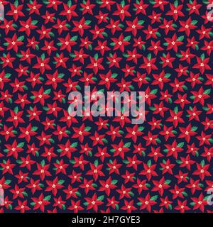 Nahtlose Muster poinsettia Weihnachten floral plant.New year 2022 Ornament.Decoration botanischen Design. Stock Vektor