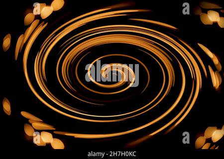 Goldener Kreis abstrakter Hintergrund für heiligabend und Neujahr, abstrakt Stockfoto