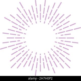 Sunburst-Symbol. Sternlichstrahlen. Klassisches Radialabzeichen Stock Vektor
