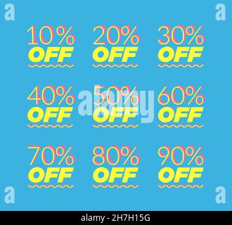 Retro Sommer blinkt aus Zahlen. Aufkleber und Banner. Stock Vektor