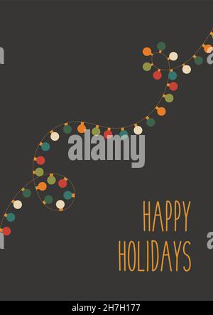 Happy Holidays-Karte mit festlichen Lichtern Stock Vektor