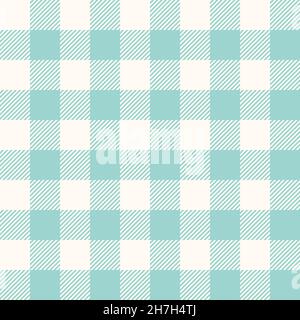 Traditionelles Gingham Karomuster für Picknick-Tischdecke. Nahtloses Vektor-Vichy-Muster. Buffalo-Karos-Stoffstruktur. Abstrakter geometrischer Hintergrund Stock Vektor