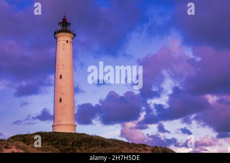 Lyngvig Leuchtturm, Hvide Sande, Dänemark Stockfoto