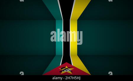 EPS10 Vektor Patriotischer Hintergrund mit Mosambik Flaggen Farben. Ein Element der Wirkung für die Verwendung, die Sie daraus machen möchten. Stock Vektor