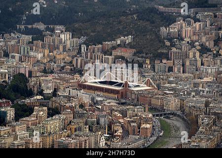 Genua Stadt Marassi Fußball Stadion Luftaufnahme panorama Stockfoto