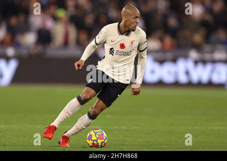 Fabinthin of Liverpool - West Ham United / Liverpool, Premier League, London Stadium, London, Großbritannien - 7th. November 2021 nur zur redaktionellen Verwendung - es gelten die DataCo-Einschränkungen Stockfoto