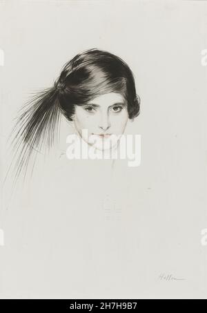 Paul Cesar Helleu - Kopf von Helena Rubinstein mit Reifefedern - 1908 Stockfoto