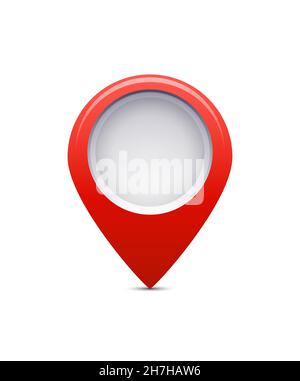 Isometrisches Pin-Symbol auf der Navigationskarte zur Positionierung Stock Vektor