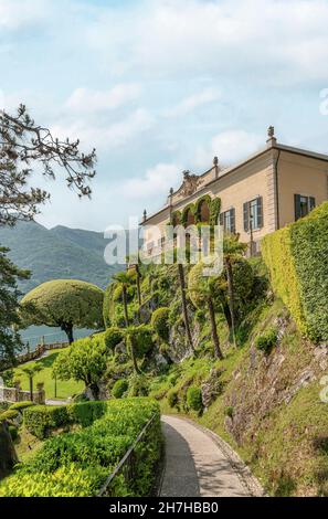 Garten der Villa Balbianello in Lenno am Comer See, Lombardei, Italien Stockfoto