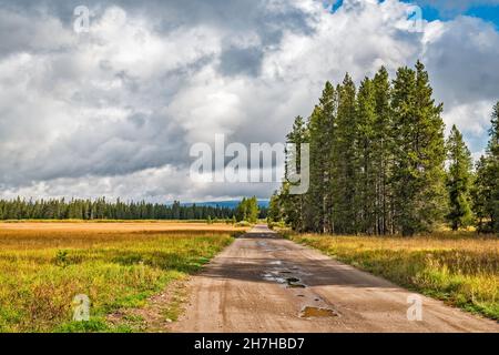 Grassy Lake Road, FR 261, nach Regen, Caribou Targhee National Forest, Greater Yellowstone Area, Wyoming, USA Stockfoto