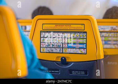 Ryanair Flugzeug innen Stockfoto