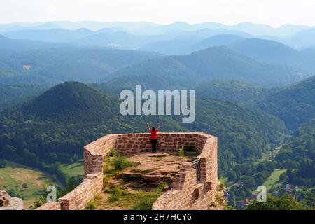 Wegelnburg bei Schönau im Südpfälzerwald, Rheinland-Pfalz, Deutschland Stockfoto