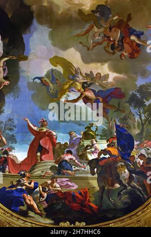 Fresko der Decke der königlichen Rüstkammer von Turin - Armeria reale Torino Palazzo reale - Königlicher Palast von Turin, Italienisch, Italien Stockfoto