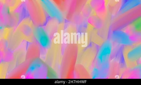 Farbige Farben. Pinselstriche im Hintergrund. Fröhliche Textur von chaotisch hellen Farben. Computergrafiken, die mit digitalen Tools erstellt wurden. Stockfoto