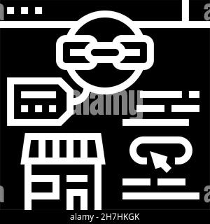Nische Link Building Glyphen Symbol Vektor Illustration Stock Vektor