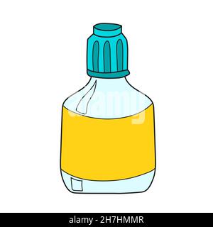 Einfaches Cartoon-Symbol. Eine Flasche oder ein Fläschchen. Vektor handgezeichnete Illustration auf weiß Stock Vektor