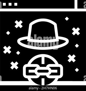 Abbildung des Symbols „Black hat Link Glyph“ Stock Vektor