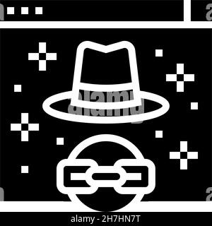 Abbildung des Symbols „White hat Link“ für Glyphen Stock Vektor