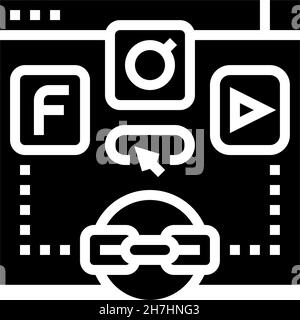 Social Bookmarking Glyphen Symbol Vektor Illustration Stock Vektor