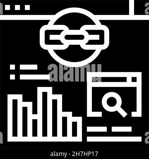 Website-Link-Analyse Glyphen Symbol Vektor Illustration Stock Vektor