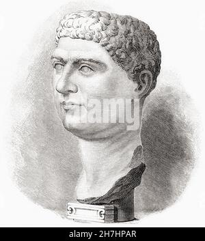 Marcus Otho, geboren Marcus Salvius Otho, 32 – 69AD. Römischer Kaiser drei Monate lang war er der zweite Kaiser des Jahres der vier Kaiser. Aus Cassells Illustrated Universal History, veröffentlicht 1883. Stockfoto